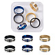 6Pcs 3 Colors Stainless Steel Plain Band Rings(RJEW-CF0001-02)-1