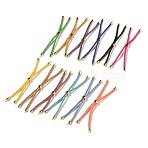 Braided Cotton Cord Slider Bracelet Making, with Brass Findings, Golden, Mixed Color, 8-5/8x1/8 inch(22x0.3cm), Hole: 2mm(MAK-R001-01G-30)