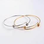 Adjustable Ion Plating(IP) 304 Stainless Steel Expandable Bangle Making, Mixed Color, 67x61mm, 1.5~10mm(BJEW-L523-16)
