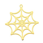 201 Stainless Steel Pendants, Laser Cut, PVD Vacuum Plating, Long-Lasting Plated, Spider Web, Golden, 32x30x1mm, Hole: 1.6mm(STAS-S105-LA773-2)