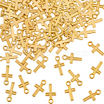 100Pcs Alloy Pendants, Cross, Golden, 15.5x8.5x1mm, Hole: 1.5mm(FIND-BM0001-07)