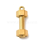 304 Stainless Steel Pendants, Dumbbell Charm, Golden, 22x7.5x5mm, Hole: 1.5mm(STAS-K273-01G)