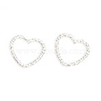 Iron Linking Ring, Openable, Textured Heart, Silver, 12x9mm(FIND-YW0004-17S)