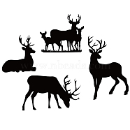 Rectangle PVC Wall Stickers, for Home Living Room Bedroom Decoration, Deer Pattern, 390x930mm, 2pcs/set(DIY-WH0228-185)