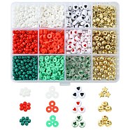 Christmas DIY Acrylic & CCB Plastic & Polymer Clay & Glass Beads Bracelets Jewelry Making Kits, Mixed Color, 4~7x0.8~7x0.8~5mm, Hole: 1~2mm(DIY-FS0006-22)