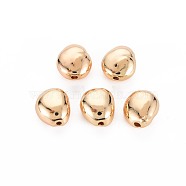 Brass Beads, Nickel Free, Chip, Real 18K Gold Plated, 9.5x8.5x5.5mm, Hole: 1.4mm(KK-S364-107)