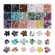 270G 18 Style Natural & Synthetic Gemstone and Shell Chip Beads, for Jewellery Making, 15g/style(G-FS0001-25)