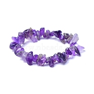 Natural Amethyst Stretch Bracelets, Chip, 17~22cm(PW-WG56138-01)