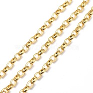 Brass Cable Chain, with Spool, Soldered, Real 18K Gold Plated, 7.5x6x2mm(CHC-D028-05G)