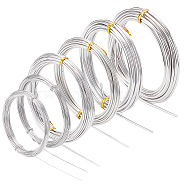 6 Rolls 6 Size Aluminum Wire, Round Bendable Metal Craft Wire, for DIY Arts and Craft Projects, Silver, 9~20 Gauge, 0.8~3mm, 5~10m/roll(16.4 Feet/roll), 1 Roll/size(FIND-BC0003-86A)