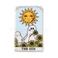 Halloween Theme Acrylic Pendants, Rectangle, Flower, 40.5x23.5x2mm, Hole: 1.6mm(OACR-E022-01C)