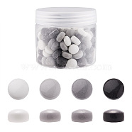 Glass Cabochons, Mosaic Tiles, for Home Decoration or DIY Crafts, Flat Round, Gray, 12x5mm, 156pcs/box(GLAA-TA0001-14A)