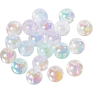BENECREAT 20Pcs 5 Colors ABS Plastic Imitation Pearl Beads, AB Color Plated, Round, Mixed Color, 7.5~8mm, Hole: 1.8mm, 4pcs/color(KY-BC0001-29)