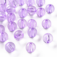 Transparent Acrylic Beads, Round, Lilac, 10x9mm, Hole: 2mm, about 940pcs/500g(MACR-S370-A10mm-746)