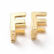 Initial Hoop Earrings for Women, Golden Letter Brass Earrings, Letter.F, 12x8.5x10mm, Pin: 0.8mm(EJEW-P194-01G-F)