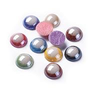 Opaque Glass Cabochons, Half Round, Mixed Color, 8x3mm(GGLA-S038-04-8mm)