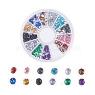Imitation Taiwan Acrylic Rhinestone Pointed Back Cabochons, Nail Art Decoration Accessories, Faceted, Diamond, Mixed Color, 4x3mm, about 12pcs/color, 144pcs/box(OACR-X0006-11-4mm-B)