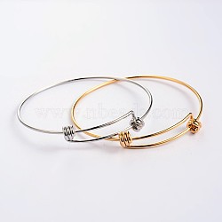 Adjustable 304 Stainless Steel Expandable Bangle Making, Mixed Color, 67x61mm, 1.5~10mm(BJEW-L523-16)