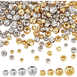 BENECREAT Brass Beads, Round, Mixed Color, 3~6x2~5mm, Hole: 1.2~2mm, 220pcs/box(KK-BC0008-32)