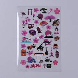 Filler Stickers(No Adhesive on the back), for UV Resin, Epoxy Resin Jewelry Craft Making, Japan Theme, Mixed Patterns, 149x100x0.1mm(DIY-D039-02A)
