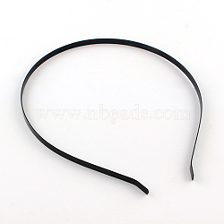 Electrophoresis Hair Accessories Iron Hair Band Findings, Black, 115mm(OHAR-Q042-008D-02)