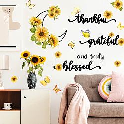 PVC Wall Stickers, Wall Decoration, Flower, 980x390mm(DIY-WH0228-946)