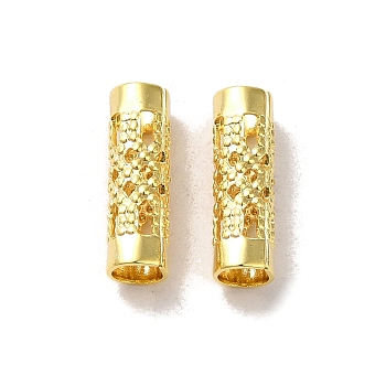Brass Beads, Hollow Column, Real 24K Gold Plated, 12x4mm