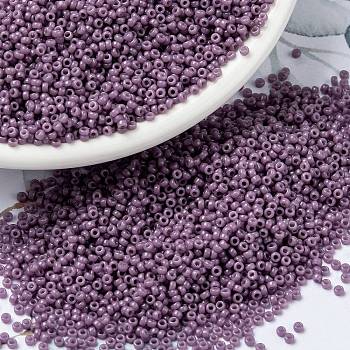 MIYUKI Round Rocailles Beads, Japanese Seed Beads, 15/0, (RR4489) Duracoat Dyed Opaque Dark Orchid, 1.5mm, Hole: 0.7mm, about 5555pcs/10g