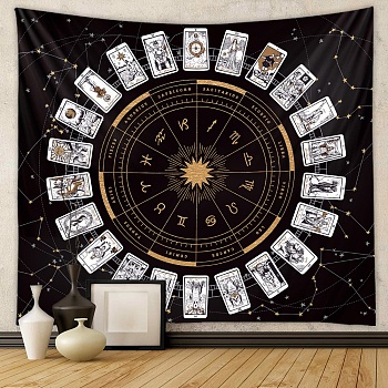 Altar Wiccan Witchcraft Tapestries, Polyester Backdrops, Photography Background Banner for Party Home Decoration, Rectangle, Constellation Pattern, 1300x1500mm
