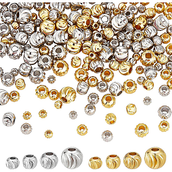 Brass Beads, Round, Mixed Color, 3~6x2~5mm, Hole: 1.2~2mm, 220pcs/box