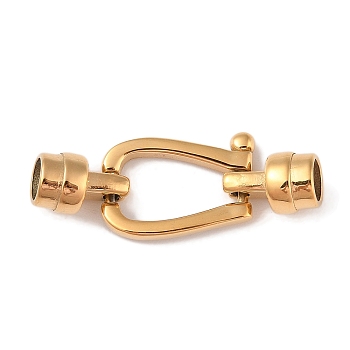 Ion Plating(IP) 304 Stainless Steel Cord Locks, Polished, Golden, 35x13x7.5mm, Hole: 5mm