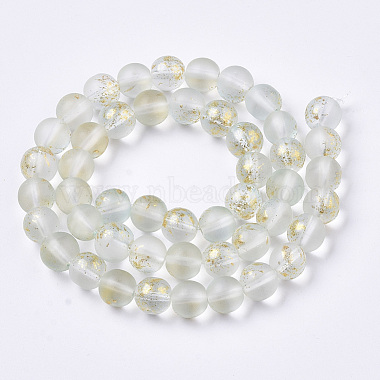 Brins de perles de verre peintes à la bombe givrée(GLAA-N035-03C-C09)-2