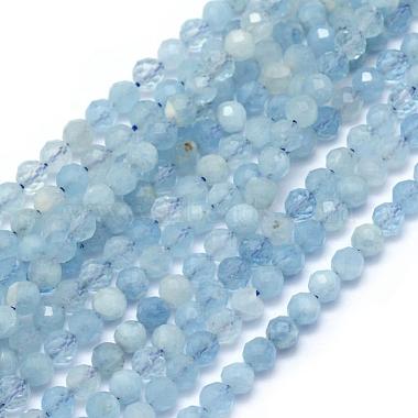 2mm Round Aquamarine Beads