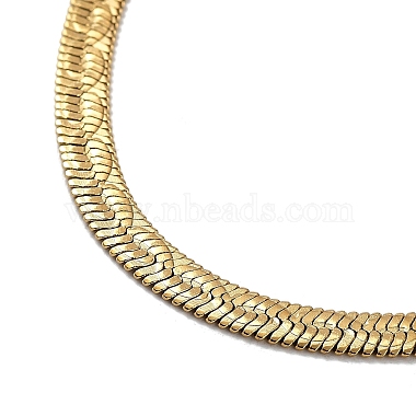 Ion Plating(IP) 304 Stainless Steel Herringbone Chain Necklace(NJEW-D045-11G)-2