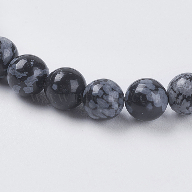 Chapelets de perles de flocon de neige en obsidienne naturelle(G-G515-6mm-01)-3
