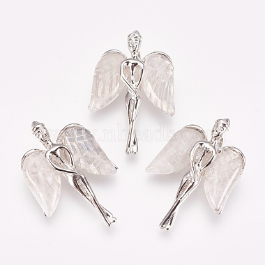 Platinum Angel & Fairy Quartz Crystal Pendants