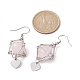Natural Rose Quartz Dangle Earrings(EJEW-JE05600-01)-3