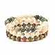 Ensemble de bracelets extensibles en perles de style unakite naturel(BJEW-JB07831)-1