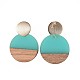Flat Round Resin & Wood Stud Earrings(EJEW-JE02999-M)-3