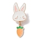 conejo con alfileres de esmalte colgantes de zanahoria(JEWB-D028-02B-KCG)-1