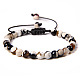 Natural Agate Round Bead Adjustable Braided Bracelets(UO3136-12)-1