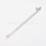 Iron Beading Needle, with Hook, For Buddha 3-Hole Guru Beads, Bead Threader, Platinum, 78x1.2x0.5mm(X-TOOL-WH0095-04)