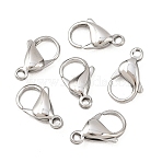 Tarnish Resistant 316 Surgical Stainless Steel Lobster Claw Clasps, Stainless Steel Color, 19x12mm, Hole: 2mm(STAS-316-FL18A)