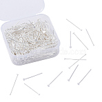 Iron Flat Head Pins, Silver, 24x0.7mm, 21 Gauge, Head: 2mm, about 450pcs/box(IFIN-YW0001-11S)