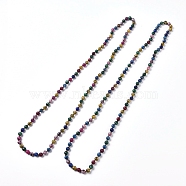 Dyed Natural Sesame Jasper/Kiwi Jasper Beaded Necklaces, with Nylon Cord, 35 inch(89cm)(NJEW-P249-B01)