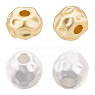 20Pcs 2 Colors Brass Beads, Long-Lasting Plated, Lead Free & Cadmium Free & Nickel Free, Round, Bumpy, Matte Style, Mixed Color, 8mm, Hole: 3mm, 10pcs/color(KK-BC0007-16)