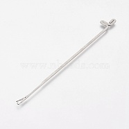 Iron Beading Needle, with Hook, For Buddha 3-Hole Guru Beads, Bead Threader, Platinum, 78x1.2x0.5mm(X-TOOL-WH0095-04)