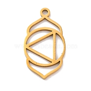 304 Stainless Steel Pendants, Laser Cut, Chakra Charm, Real 18K Gold Plated, Ajna, 22x11.5x1mm, Hole: 1.5mm(STAS-M072-01B)