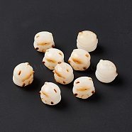 Carved Natural Bodhi Root Beads, Buddha Beads, Cat Shape, Chocolate, 12x12x11mm, Hole: 1.7mm(FIND-C012-02A)