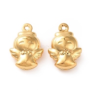 304 Stainless Steel Charms, Angel, Golden, 14.5x10x5.5mm, Hole: 1mm(STAS-C057-04G)